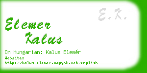 elemer kalus business card